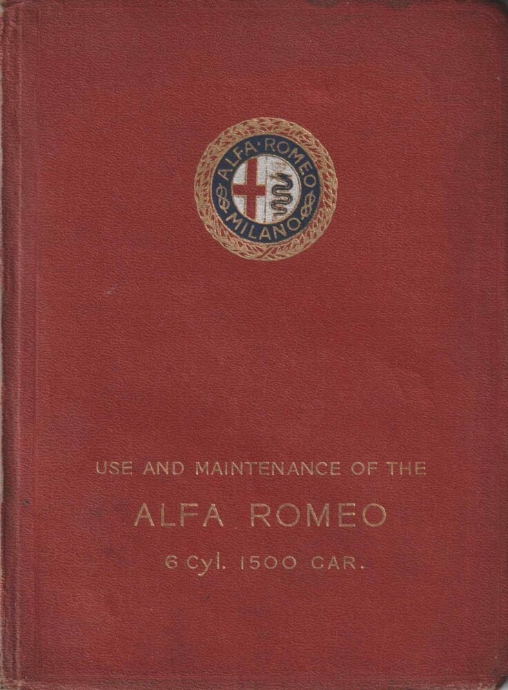 1920 Alfa Romeo 6 cyl. 1500 : Uniek boekje (# 7807)