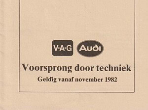 1982 Audi 80/100/Coupé/Quattro prijslijst 11-1982 (# 19074)