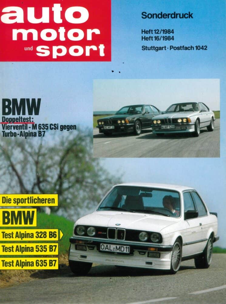 1984 BMW Alpina Sonderdruck Auto Motor und Sport (# 18215)