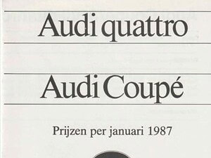 1987 Audi Coupé / Quattro B2 prijslijst 01-1987 (# 13460)