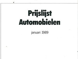 1989 BMW Prijslijst 01-1989 (# 9425)