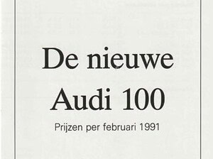 1991 Audi 100 C4 prijslijst 02-1991 (# 13528)