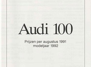 1991 Audi 100 C4 prijslijst 08-1991 (# 19103)