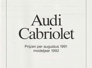 1991 Audi Cabriolet B4 prijslijst 08-1991 (# 19098)