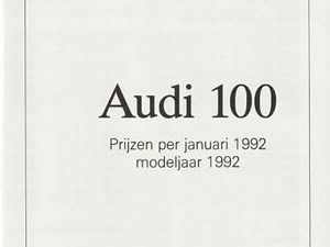 1992 Audi 100 C4 prijslijst 01-1992 (# 19105)