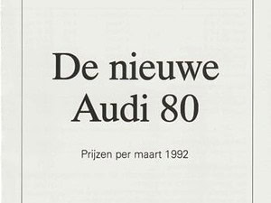 1992 Audi 80 B4 prijslijst 03-1992 (# 19108)