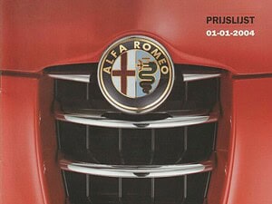 2004 Alfa Romeo prijslijst 01-2004 (# 17571)