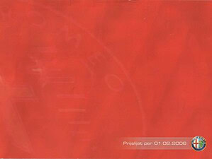 2006 Alfa Romeo prijslijst 02-2006 (# 10707)