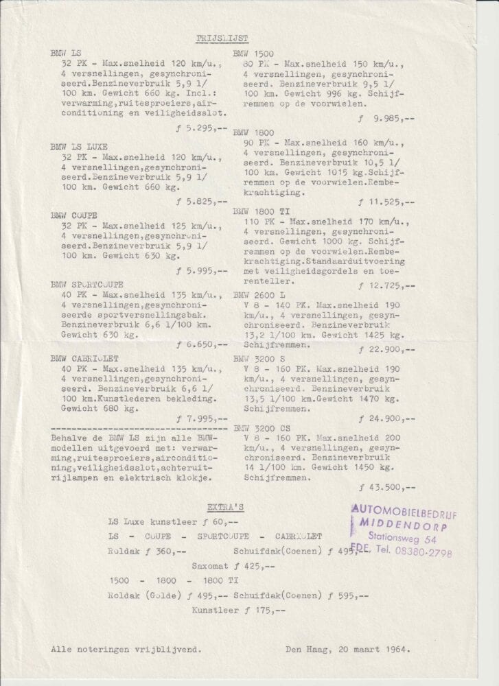 1963 BMW Programma (# 7534) - Afbeelding 2
