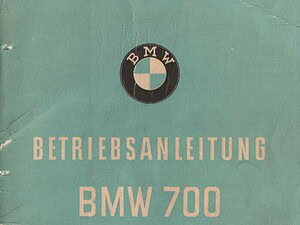 1961 BMW 700 Handleiding / Betriebsanleitung (# 815)