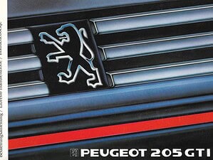 1987 Peugeot 205 GTI Instructieboekje (# 21784)