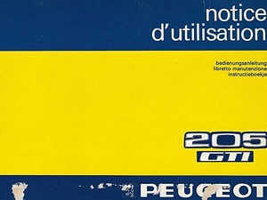1984 Peugeot 205 GTI Instructieboekje (# 21813)