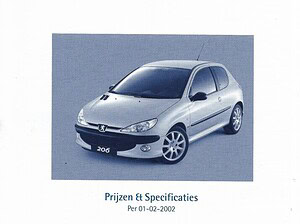2002 Peugeot 206 Prijslijst (# 21109)