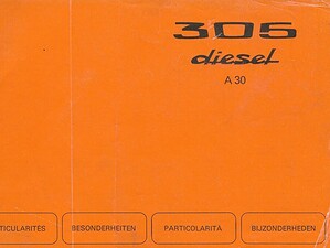 1979 Peugeot 305 diesel A30 Instructieboekje (# 22466)