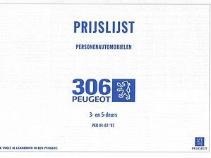 1997 Peugeot 306 Prijslijst (# 21146)