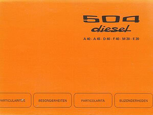 1979 Peugeot 504 Diesel Instructieboekje (# 22817)