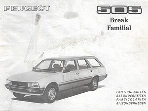 1982 Peugeot 505 Br-Fam Instructieboekje (# 22914)