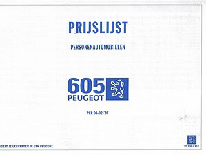 1997 Peugeot 605 Prijslijst (# 21305)