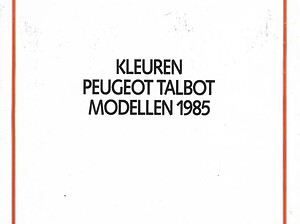 1985 Peugeot-Talbot Kleurenkaart (# 20532)