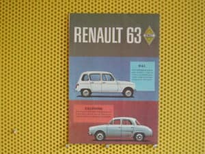 RENAULT modellenoverzicht (1963)