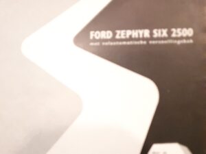 Ford Zephyr six 2500 roadtest, overdruk Alg Handelsblad (1958)